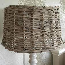 Classic woven rattan in a petite lamp. Wicker Coastal Table Lamp Shade Cowshed Interiors