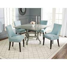 Two square tables can even be grouped together to create a larger rectangular seating. Safavieh Ludlow Oak Dining Table Amh6645a The Home Depot Grey Dining Tables Square Dining Tables Oak Dining Table