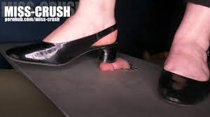 Cock Crush under Shoes with Large Heel and Footjob with Cumshot 