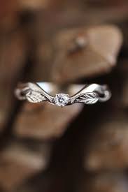 Matching Wedding Band With Diamond White Gold Leaves Ring Leaf Ring Ring For Woman Handmade Engagement Ring Diamond Branch Ring In 2020 Gold Leaf Rings Handmade Engagement Rings Diamond Wedding Bands