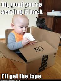 No Need For A Bigger Box Just Fold It Back Up Funny Babies Funny Animal Pictures Funny Pictures