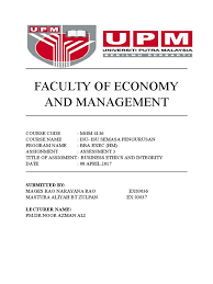 Isu ni semua berkaitan dengan pelbagai isu semasa dan pastikan tonton semua bahagian untuk menjawab persoalan hangpa. Ass 3 Integrity Business Ethics