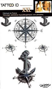 Tattoo cuisse 48 tatouages de caractère tattoo cuisse. Tatouage Ephemere Temporaire Homme Marins Ancre Rose Des Vents Tattoo Id Xxl Hypoallergenique Fabrique En France 1 Planches 22cm X 14 5cm Homme Femme