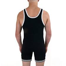 Matman Doubleknit Nylon Adult Wrestling Singlet Matman 83 Nylon Fabric Black White X Large