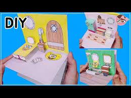 How To Make Simple Paper Dollhouse For Spongebob Easy Papercrafts Drawing Paper Dolls Quiet Book Youtube Paper Dolls Paper Doll House Easy Paper Crafts
