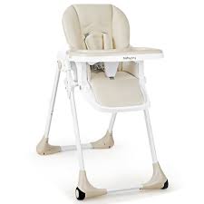 Babyioy Baby Foldable Convertible High Chair W Wheels Adjustable Height Recline Beige Walmart Com