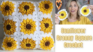 Sunflower Granny Square Crochet Tutorial Youtube We've found the cutest crochet project for you to try your skills out on and the video is easy to follow along with. sunflower granny square crochet tutorial
