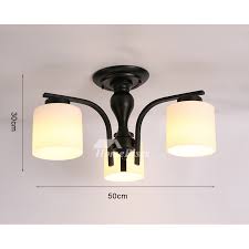 Black Wrought Iron Chandelier 3 5 6 Lights Glass Shades Bedroom Antique Industrial Dining Room