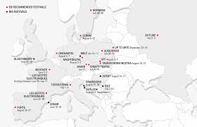 Over the mysteryland is the netherlands' most renowned and largest electronic music festival. Plan Your Summer With Eb S Map Of European Music Festivals Telekom Electronic Beats