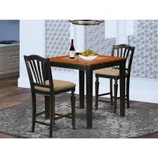 For storage, get a counter height dining room set with a rectangular centerpiece that has shelving, cubbies, or a wine rack. Pbch3 Blk C 3 Pc Pub Table Set High Top Table And 2 Kitchen Chairs