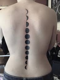 Spine tattoos often start from the nape of the neck then goes down to the lower back. Moon Phases Tattoo Down A Spine By Ben Licata Tattoonow