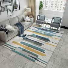 Living Room Interior Design With A Modern Abstract Rug With Colorful Line Patterns For A Living R Interior Design Living Room Rugs In Living Room Stunning Rugs