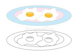 A simple cut and stick activity where children match the special foods to their places on the passover seder plate. Fried Eggs On A Plate Coloring Page Vector Illustration Stock Vector Illustration Of Coloration Activity 123486540
