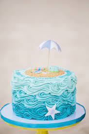 My sister told me she wanted a beach themed cake with maybe a beach ball for her two daughter's birthday party. Colorful Seaside Birthday Party Kara S Party Ideas Ocean Birthday Cakes Cute Birthday Cakes Summer Birthday Cake