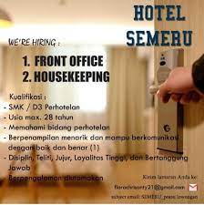 Lowongan Kerja Hotel Semeru Kerja Hotel Komunikasi