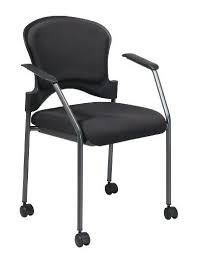 Titanium Finish Visitors Chair With Arms And Upholstered Contour Back And Casters By Office Star 103 49 Lifetime Warranty Stackable Chairs Guest Chair Chair