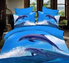 3d Oil Painting Blue Ocean Dolphin Bedding Set 4 Pieces Bed Linen Sets 3d Bedding Sets Rose Duvet Cover