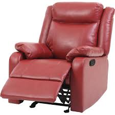 A royal piece of furniture from the leader in the industry that will suit the chair is made with polyurethane leather, making it very easy to clean. Glory Furniture Ward Faux Leather Rocker Recliner In Red G765a Rc