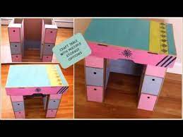Make sure your holes are inside the line. Make A Cardboard Table With Multiple Storage In Just 4 Steps Craft O Berry Youtube