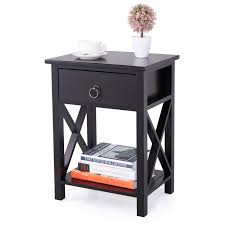 Classic 1 Drawer Espresso Black Brown Nightstand With 2 Layer Brown Nightstands Organization Furniture Nightstand