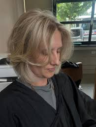 Gorgeous copper balayage with a sassy bob and curtain bangs! What you  didn't see is the 8 inch chop we did before! Loved spending my evening with  you!😍 #aveda #avedaartist #balayage