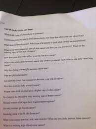 They are not life threatening, but some types of. Solved Unit 5 Study Guide On Cancer What Do All Types Of Chegg Com