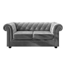 Paired with the tufted chesterfield design and flared armrests, this velvet sofa is the ultimate showstopper. Grey Velvet Chesterfield Sofa Seats 2 Bronte Furniture123