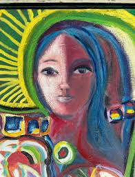 Large Vintage Abstract Panting by Gloria Allison