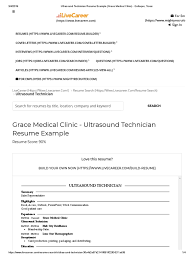 Too many people make the mistake of thinking that a resume's purpose is to get them a job. Ultrasound Technician Resume Example Grace Medical Clinic Quitaque Texas Resume Health Care