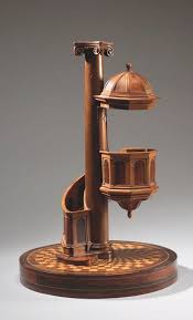 Chaire A Precher De Maitrise En Noyer Placage D Acajou Bois De Palissandre De Rio Et Citronnier France Milieu Miniature Furniture Novelty Lamp Miniatures