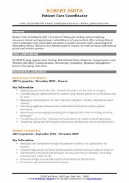 Patient Care Coordinator Resume Samples Qwikresume