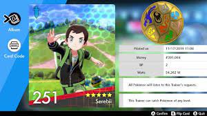 Pokemon Sword Shield League Card