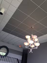 If you have a warmer themed room, black drop ceiling tiles can really add to the personality of the space. Accented Ceiling Hand Painted Acoustical Drop Ceiling Tile Dropped Ceiling Acoustical Ceiling Drop Ceiling Makeover