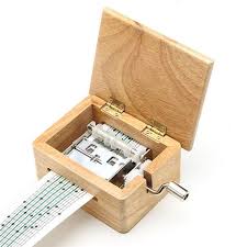 15 Tone Diy Hand Cranked Music Box Wooden Box With Hole Puncher And Paper Tapes Wooden Music Box Diy Music Box Music Box