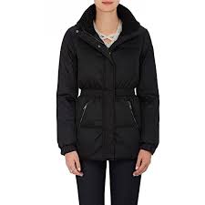 Moncler Women S Fatsia Down Tech Twill Coat 4 855 Sar Liked On Polyvore Featuring Outerwear Coats Black Feather C Clothes Design Twill Coat Feather Coat
