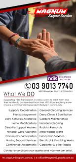 Suite 329 des plaines, illinois, 60018. Ndis Registered Provider Magnum Support Services