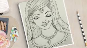 How To Draw Indian Bride Very Easy Indian Bride Drawing Art Drawings Simple Drawings Easy Drawings