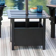 Belham Living Steel Square Umbrella Side Table With Slat Top From Hayneedle Com Pool Patio Furniture Patio Furniture For Sale Patio Side Table