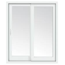 Not only do storm doors help insulate your home and provide an extra measure of security, a storm door's glass panel of protection helps to prolong the life of your door's outer surface. Stanley Doors 60 Inch X 80 Inch Glacier White Left Hand Sliding Low E Vinyl Patio Door The Home Depot Canada