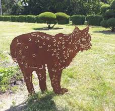 Produktinformationen Tierskulptur Luchs Luis Hohe 75 Cm Breite 80 Cm 1 5 Mm Starkes Ausgelasertes St Geschenk Fur Jager Wilde Tiere Tiere