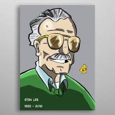 Stan Lee Rip Poster Man Cave Wall Art Comic Book Drawing Stan Lee