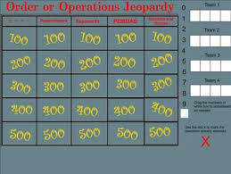 Order Of Operations Jeopardy Smartboard Smart Board Place Values Order Of Operations
