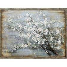 White Blossoms Wall Art Bed Bath And Beyond Canada Cherry Blossom Wall Art Cherry Blossom Painting Botanical Wall Art