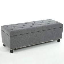 Belleze 48 Rectangular Gray Storage Fabric Ottoman Bench Https Www Amazon Com Dp B0727mt27z Re Storage Bench Bedroom Bench With Storage Bed Bench Storage