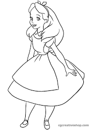 Alice Nel Paese Delle Meraviglie Disegno Da Colorare Cgcreativeshop Disegno Del Personaggio Disegni Da Colorare Pagine Da Colorare Disney