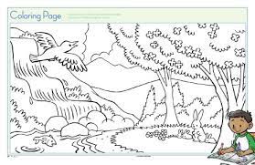 Includes images of baby animals, flowers, rain showers, and more. Coloring Page