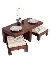 Shop our selection of modern contemporary dining room sets online or in a scandinavian designs. Dark Shade Dakota Coffee Table Set With Two Stools 100 Solid Wood Coffee Table With Seating Japanese Dining Table Coffee Table With Stools
