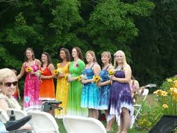 Bridesmaids Gone Rogue Rainbow Wedding Dress Tie Dye Wedding Dress Dye Wedding Dress