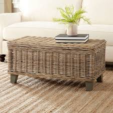 Polished aluminum leg caps add a modern touch. North Bay Rattan Coffee Table With Storage B000842478 Tradewins Furniture