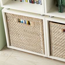Whitewash Rattan Storage Cube With Handles Cube Storage Fabric Storage Cubes Container Store
